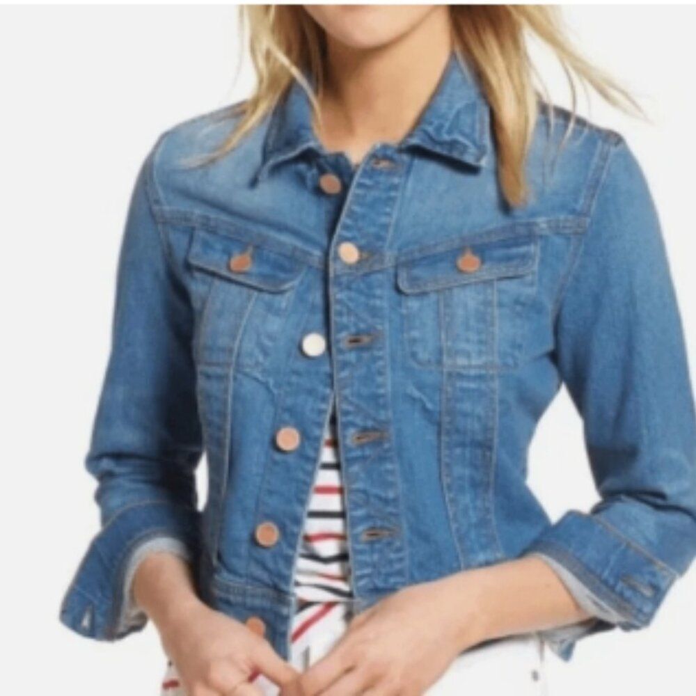 1901 Crop Denim Jacket Weekend Wash in Size S